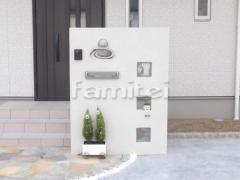 ホワイト門柱 塗り壁 四国化成 パレット ガラスブロック